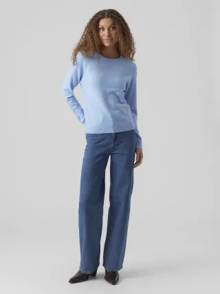 VERO MODA - VMDOFFY LS O-NECK BLOUSE GA NOOS Little Boy Blue - Gr. - S