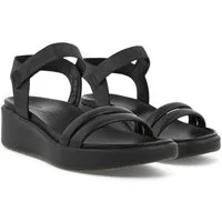 Ecco Flowt LX Wedge (Vollnarb und Nubukleder) schwarz Damen Sandale
