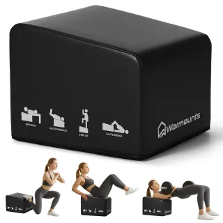 WARMOUNTS 4-in-1 Hip Thrust Bench, Multifunctional Hip Thrust Machine for Strength Training, Glute Bridge Box with Handl