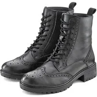 LASCANA Schnürboots Schnürstiefelette, Ankle Boots, Leder, Schnüren & Reißverschluss