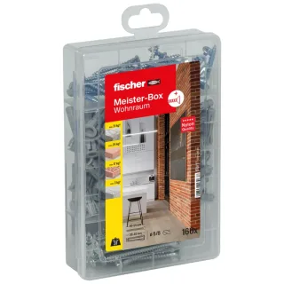 Fischer Dübelsortiment Meister-Box Wohnraum + Schrauben (160 Teile) - 513777