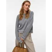 Vero Moda Strickpullover VMGOLD LS O-NECK DOUBLE CONTRAST PULL