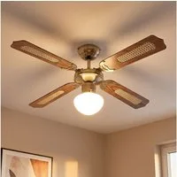 GLOBO LIGHTING Deckenventilator, Deckenventilator mit Zugschalter Ventilatorlampe Decke 3 Stufen