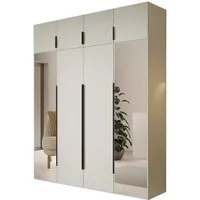 Compleo Drehtürenschrank Kleiderschrank mit Aufsatz, Hochschrank, Spiegelschrank STELLS