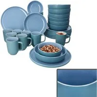 Ritzenhoff & Breker Kombiservice 32tlg Kombiservice Jasper Ozeanblau 8 Personen Becher Schalen Teller, Steingut