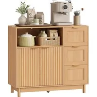 Woltu Sideboard, Kommode mit 3 Schubladen, Küchenschrank mit verstellbarer Ablage