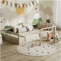 VitaliSpa® Kinderbett Minno, Greige, 205 x 95 cm ohne Matratze (1-tlg)