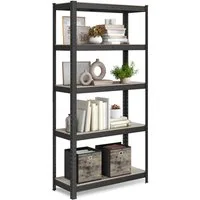 SONGMICS Standregal Küchenregale, 1-tlg., Lagerregal, 5 Ablagen, 150 x 75 x 30 cm, verstellbare Ablagen