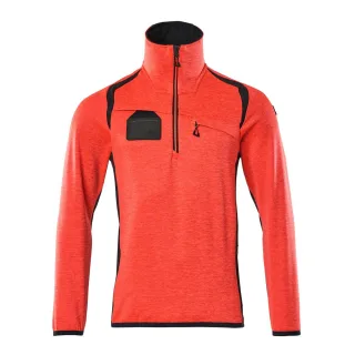 MASCOT Herren Fleecepullover mit kurzem Reißverschluss ACCELERATE SAFE Hi-vis Rot / Schwarzblau 3XL - 19303-316-22210-3XL