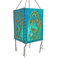 Hathi Lampenschirm Drache, türkis, LOKTA Papier Papierlampe Lampion Hängelampe Nepal