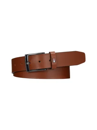 Tommy Hilfiger - Adan Gürtel aus Leder mit Flag aus Emaille braun - Gr. - 90