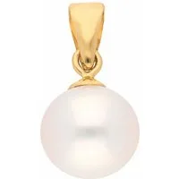 Adelia´s Kettenanhänger Perlenanhänger 585 Gold (14K), Goldanhänger Perle