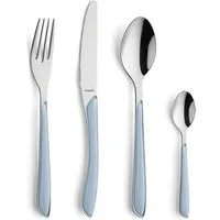 Kuppels Besteck-Set PRISMA (24-tlg), 6 Personen, Edelstahl Rostfrei 18/0, spülmaschinenfest, in himmelblau, mattiert