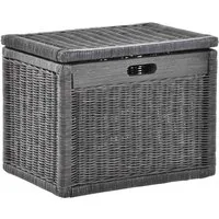 Krines Home Aufbewahrungskorb Hoher Korb mit Deckel Rattan geflochten Regalkorb Aufbewahrungsbox, Mit Inlett