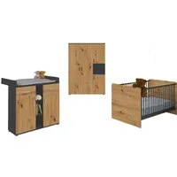 moebel-dich-auf Babyzimmer-Komplettset ELISA 3, (Komplett-Set, Babybett + Wickelkommode + Kleiderschrank), optional mit Matratze und Umbauseiten-Set