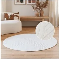 Tapiso Teppich HYGGE, rund, Höhe: 9 mm, Wohnzimmer, Schlafzimmer, pflegeleicht