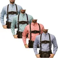 German Wear Trachtenhemd GW120x-SK Trachtenhemd mit Stehkragen für Trachtenlederhosen kariert