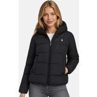U.S. Polo Assn. Steppjacke mit gefütterter Kapuze und Stehkragen Mittlere Wattierung mit elastischen Abschlüssen und drei Taschen