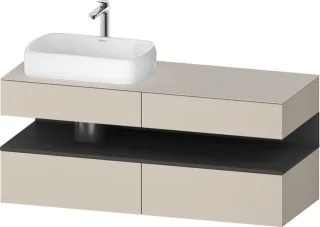 Duravit Qatego Konsolenwaschtischunterbau wandhängend Taupe Supermatt 1400x550x600 mm - QA4765049830 QA4765049830010