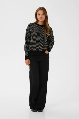 Strickpullover KAbitzy Strickpullover Loose fit black offwhite