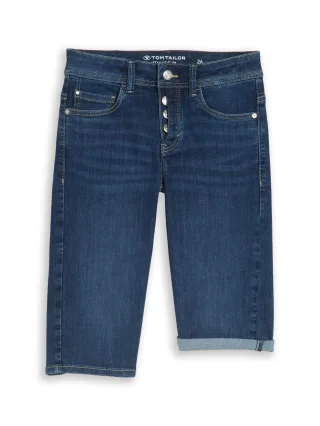 Tom Tailor - TTLENE Bermuda Jeans Shorts mit Stretch clean mid stone blue denim - Gr. - 27