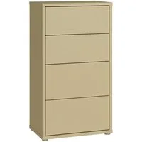 FORTE Kommode Alice Springs, Kommode Höhe 99,1 cm, 4 Schubkästen, Schubkästen mit Vollauszug, Grifflos, Push to open