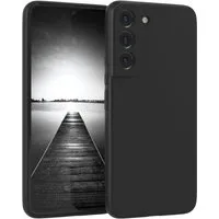 EAZY CASE Handyhülle für Samsung Galaxy S22 5G Hülle Silikon 6,1 Zoll, Silikon Schutzhülle mit Kameraschutz kratzfest Back Cover Etui Schwarz