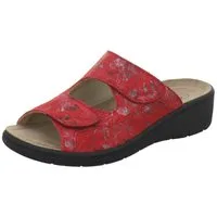 AFS-Schuhe 2783230 Hallux Wechselfußbett Pantolette für Damen mit Keilabsatz, bequeme Sandalen aus Leder