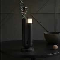 OTTO home LED Tischleuchte Lynett - Akku Tischlampe, Blumenvase integriert, Dimmfunktion, USB-Anschluss mit Ladefunktion, LED fest integriert, Warmweiß, inkl. Vase, Akkulampe, wireless charging, 27 cm, kabellose Lampe, Deko