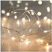 Lights4fun LED-Lichterkette 20er LED Micro Lichterkette warmweiß batteriebetrieben