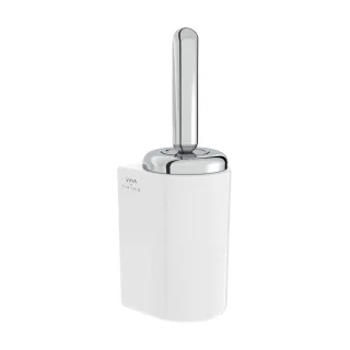 VitrA Liquid WC-Bürstengarnitur Wandmontage 13 x 42 cm Weiß Hochglanz/Chrom,A44566 A44566