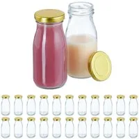 relaxdays Vorratsglas Kleine Flaschen 150 ml 24er Set, Glas