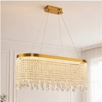 OYLCDI Deckenleuchten LED Deckenlampe 6 Rahmen,Dimmbar mit Fernbedienung für Wohnzimmer, LED fest integriert, 70W 3000-6500k, goldene Hängelampe mit Fernbedienung und App, für Esstisch Wohnzimmer, Wohnzimmer-Leuchte Deckenlampe, Hängeleuchte, Hängela