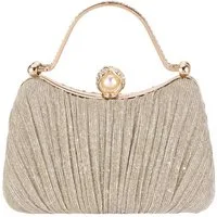 nsihing Abendtasche Damen Abendtasche, Glitzer Clutch mit Abnehmbarer Kette, Elegante Strass Handtasche für Hochzeit, Party & Festliche Anlässe