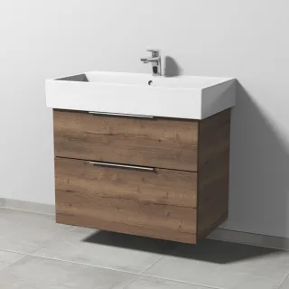 Sanipa 3way Waschtischunterbau zu Duravit Vero Air Waschtisch mit 2 Auszügen, Eiche-Tabak UM43450