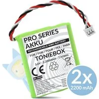 Wicked Chili 2x Akku für Toniebox,50AA5S Ersatzakku Batterie 2200 mAh + Moosgummi Zusatz-Akku MT-F Pro Series (3,6 V), Akku geeignet für TonieBox