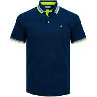 Jack & Jones Poloshirt Jack&Jones Polo XXL navy Neon-Details JJEPAULOS