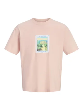 JACK&JONES - JORCASSIS GRAPHIC TEE SS CREW NECK Peach Melba - Gr. - XL