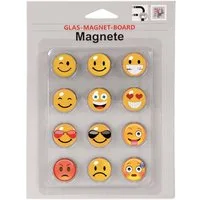 The Wall - the art of framing AG Pinnwand Magnetset 12-teilig - Smilie für Glas-Magnet-Board