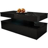 MIRJAN24 Couchtisch 120 Glossa 01 (mit blauer LED-Beleuchtung), Rechteckig, 120x55x50 cm