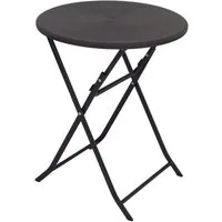 TRUTZHOLM Bistrotisch Bistrotisch Partytisch Klapptisch grau Holzoptik 60 cm Ø klappbar (pflegeleicht, 1-St), klappbar
