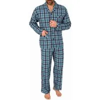 Normann Pyjama Herren Flanell Schlafanzug zum durchknöpfen - auch in Übergrößen