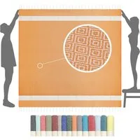 furora HOLIDAY Strandtuch XXL groß 200x200 cm Strand Tuch, aus Baumwolle, Stranddecke, Vielseitig, schöne Farben, hochwertige Verarbeitung