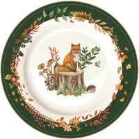 EasyLife Kuchenteller Forest Dream, Spülmaschinengeeignet, Mehrfarbig, Fuchs, ⌀ 19cm, Mehrfarbig, Fuchs