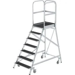 Munk Podesttreppe eins. begehbar mit Federrollen Korundbeschichtung R13 - 054107