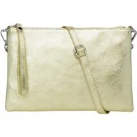 Caspar Clutch XL Leder Umhängetasche Damen Tasche - CLASSIC LINE - Modell No.843, leicht, elegant & langlebig- 100% Echtleder - Handmade in Italy