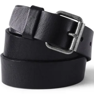 Ledergürtel im Vintage-Stil, Herren,  Schwarz, Leder, by Lands' End