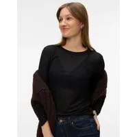 Vero Moda Langarmshirt VMARIEL LS TOP JRS NOOS Materialmix, gewellter Saum
