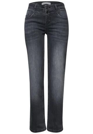Street One - Straight Leg Jeans Steel Grey washed - Gr. - 28