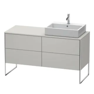 Duravit XSquare Konsolenwaschtischunterbau bodenstehend Betongrau Matt 1400x548x778 mm - XS4923R0707 XS4923R0707